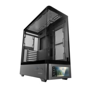 Mars Gaming MC-LCDPRO Caja Torre ATX - Pantalla IPS de 7.2” Personalizable - Cristal Templado Frontal y Lateral - Doble Camara - 7 Ranuras de Expansion - 460x482x210mm - Color Negro