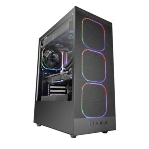 Mars Gaming MC-NEBULA Caja Torre ATX - Cristal Templado Lateral - 4 Ventiladores ARGB de 120mm - Malla Metalica Frontal - 443x350x196mm - Color Negro