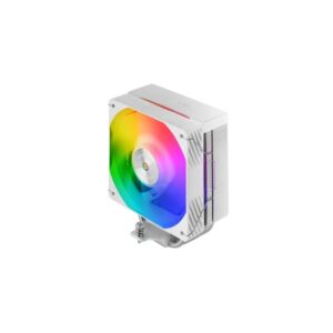 Mars Gaming MCPU-X4ARGB Disipador CPU con 220W de Potencia - Ventilador PWM de 120mm - Iluminacion ARGB - 4 Heatpipes HCT - Color Blanco