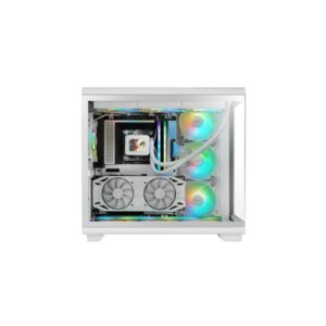 Mars Gaming MC-REV Caja Torre ATX - Tres Ventiladores ARGB - Doble Cristal Templado - Doble Camara - 7 Ranuras de Expansion - 423x278x443mm - Color Blanco