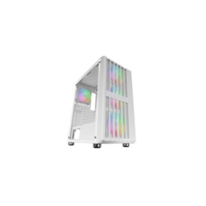 Mars Gaming MC-VAULT Caja Torre ATX - 4 Ventiladores de 120mm ARGB - Ventana Lateral de Cristal Templado - Rejilla Frontal y Superior - 7 Ranuras de Expansion - Color Blanco