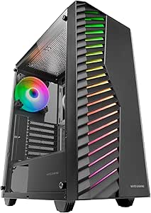 Mars Gaming MC-VOLT Caja Torre ATX - Ventilador ARGB de 120mm - Ventana Lateral de Cristal Templado - Rejilla Frontal ARGB - 7 Ranuras de Expansion - Color Negro