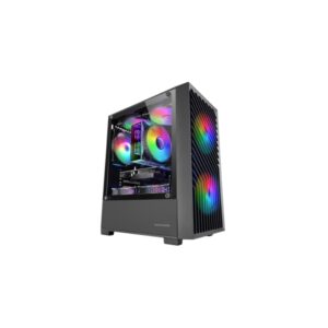 Mars Gaming MC-VORTEX Minitorre Ultracompacta - 3 Ventiladores de 120mm FRGB - Soporte MicroATX/Mini-ITX - Doble Camara - 7 Ranuras de Expansion - Color Negro
