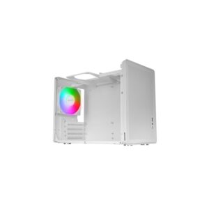 Mars Gaming MC-XPS Minitorre Ultracompacta - Ventilador de 120mm FRGB Trasero - Soporte MicroATX/Mini-ITX - Rejilla de Refrigeracion - Ventana Lateral de Cristal Templado - 392x196x289mm - Color Blanco