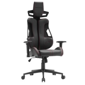 Mars Gaming MGC-ELITE Silla Gaming Premium - Ruedas XL - Piston de Gas Clase 4 - Respaldo Flexible Adaptativo - Reposabrazos Ajustables - 700x720x1370mm - Acabado en Cuero PU - Color Negro y Rojo