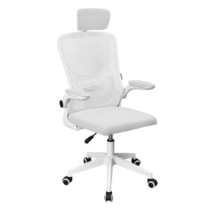 Mars Gaming MGC-ERGOPLUS Silla de Oficina Ergonomica - Reposacabezas, Soporte Lumbar y Reposabrazos Ajustable - Malla Transpirable - Asiento de Espuma - 600x620x1250mm - Color Blanco