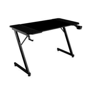 Mars Gaming MGD-X120 Mesa Gaming - Soportes Auriculares y Bebidas - Alfombrilla XXL - Estructura Acero - 120x60x1.5cm - Acabado en Fibra de Carbono - Color Negro