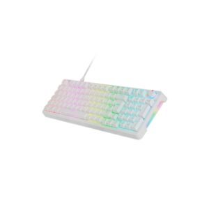 Mars Gaming MKPRO Teclado Completo Hibrido H-Mech - Switch SKN Amarillo - Disposicion Italiana QWERTY IT - Iluminacion RGB Chroma - 385x140x40mm - Color Blanco