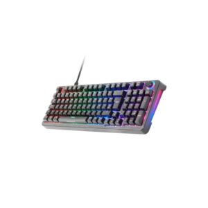Mars Gaming MKPRO Teclado Completo Hibrido H-Mech - Switch SKN Amarillo - Disposicion QWERTY ES - Iluminacion RGB Chroma - 385x140x40mm - Color Negro