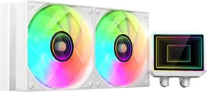 Mars Gaming ML-TWO240 Kit de Refrigeracion Liquida - Potencia 450W - Iluminacion ARGB Infinity Mirror - Bomba Opti-Chamber - Color Blanco