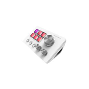 Mars Gaming MSD-TWO Dispositivo de Control para Retransmisiones/Streaming, Trabajo, Gaming - 6 Teclas LCD y 3 Botones - 3 Ruedas Multifuncionales - Software Personalizable - 132x81x61mm - Color Blanco