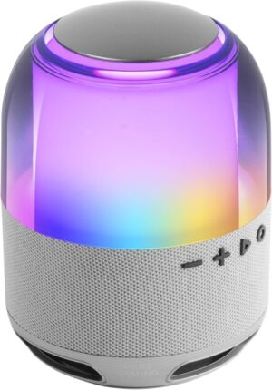 Mars Gaming MS-FLOW Altavoz Bluetooth de 15W - Luces RGB 360 Grados - Bateria de 2000mAh - Compacto - Alcance hasta 10m - Color Blanco