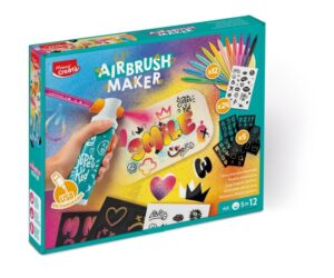 Maped Airbrush Maker Kit de Aerografo para Niños Facil de Usar con Rotuladores Maped Jungle + Pack de Recambios - Para Niños a partir de 5 Años