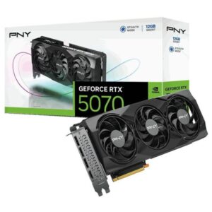 PNY GeForce RTX 5070 OC Tarjeta Grafica 12GB GDDR7 Overclocked, Triple Fan, 1X HDMI, 3X DisplayPorts