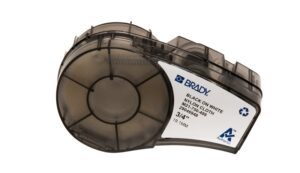 Brady M21-750-499 Cinta de Etiquetas Original de Nylon - Texto Negro sobre Fondo Blanco - Ancho 19,05mm x 4,88m