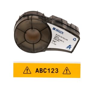 Brady M21-750-595-YL Cinta de Etiquetas Original Vinilo - Texto Negro sobre Fondo Amarillo - Ancho 19,05mm x 6,40m