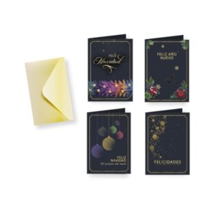 Bismark Tarjeta de Felicitacion Navideña Foil Green con Sobre - 4 Diseños Diferentes