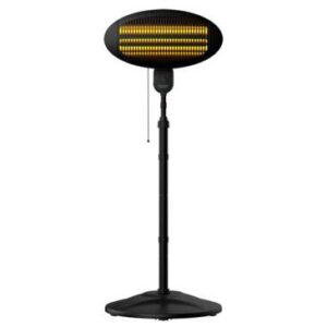 Cecotec Ready Warm 8100 Power Quartz Calefactor de Exterior 2000W - Calefactor Halogeno de Cuarzo - Colocacion en Pared o de Pie - IPX4 - 3 Niveles de Potencia - Altura e inclinacion Regulable