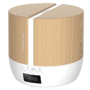 Cecotec PureAroma 550 Connected White Woody Difusor de Aromas 500ml Bluetooth - Pantalla LED - Altavoz - Temporizador 12h - 3 Modos de Funcionamiento - Cobertura 30m2