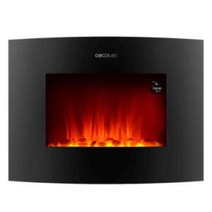 Cecotec Ready Warm 2650 Curved Flames Connected Chimenea Electrica 2000W WiFi - Tamaño 26" - 2 Niveles de Potencia - Mando a Distancia - Panel Curvo - Temporizador