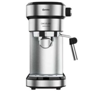 Cecotec Cafelizzia 790 Steel Cafetera Express 1350W - Presion 20 Bares - Deposito de 1,2L - Brazo Doble Salida - Vaporizador - Superficie Calientatazas - Acabados en Acero Inoxidable