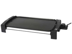 Cecotec Black&Water 2500 Plancha de Asar Electrica de Gran Potencia - Revestimiento Antiadherente - Bandeja Recogegrasas - Temperatura Ajustable - Superficie de 45x25 cm