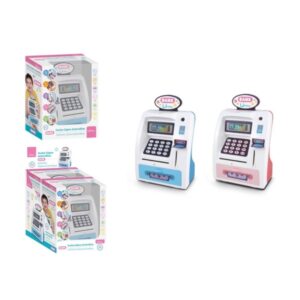 Umay Hucha Electronica Diseño Cajero Automatico - Cierre con Contraseña - Ranuras para Billetes y Monedas - 2 Colores Surtidos Aleatorios