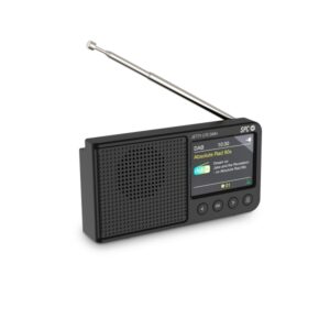 SPC Jetty Lite Radio Portatil Digital DAB+ - Pantalla TFT 2.4" - Antena Telescopica - Bateria Recargable - Funcion Altavoz Bluetooth - Color Negro