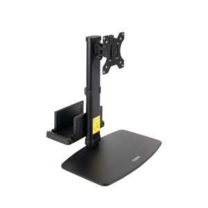 Tooq Soporte de Mesa para Monitor de 17"-27" - Regulable en Altura. Giratorio e Inclinable - Gestion de Cables - Peso Max 6kg - Soporte Para Mini CPU - VESA 100x100mm