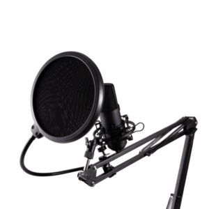 Coolbox Coolcaster Microfono USB Cardioide de Brazo Extensible para Streaming - Parabrisas y Filtro POP - Tripode - Color Negro