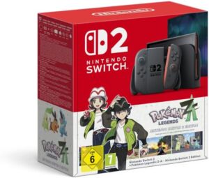 Nintendo Pack Consola Nintendo Switch 2 con Videojuego Pokemon Legends Z-A - Pantalla LCD HDR10 de 7.9" - Resolucion 4K en TV - 256Gb de Memoria Interna - Autonomia hasta 6.5h - Color Negro