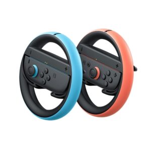 Nintendo Pack de 2 Volantes para Joy-Con 2 - Conexion Magnetica Segura - Mejor Agarre - Inmersion en Juegos de Carreras - No Incluye Mandos - Color Negro con Rojo y Azul