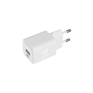 Blackbyte by Pedro Buerbaum Cargador GaN Doble - 1xUSB-C PD 20W - 1xUSB-A 18W - Carga Rapida PPS - Color Blanco