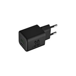Blackbyte by Pedro Buerbaum Cargador GaN Doble - 1xUSB-C PD 30W - 1xUSB-A 18W - Carga Rapida PPS - Color Negro