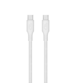 Blackbyte by Pedro Buerbaum Cable USB-C Macho a USB-C Macho de Silicona - Hasta 60W - 2 metros - 480Mbps - Compatible con Carga Rapida - Diametro 3mm - Color Blanco