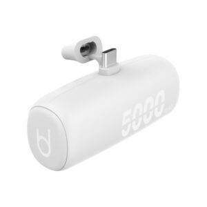 Blackbyte by Pedro Buerbaum Bateria Lipo Externa/Powerbank de 5000mAh - 10W - Entrada y Salida USB-C - Soporte Integrado - Tacto Engomado - Color Blanco