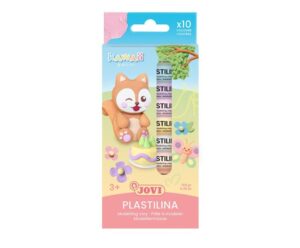 Jovi Kawaii Pack con 10 Barras de Plastilina 15gr - Muy Moldeable - No se Seca - Colores Surtidos
