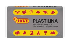 Jovi Caja de 30 Pastillas de Plastilina 50gr - Pasta Vegetal - No Endurece - sin Gluten - Inocua - Facil de Moldear - Ideal para Volumen y Moldes - Color Gris