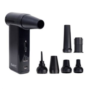 Ewent Pistola de Aire Comprimido - Aspirador, Bomba de Vacio e Inflador - 8 Velocidades -130000 RPM  - Bateria de 5000mah - Color Negro