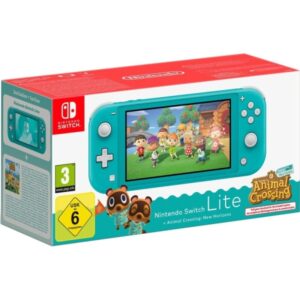 Nintendo Pack Consola Portatil Nintendo Switch Lite con Videojuego Animal Crossing - Tegra Nvidia - NFC - Multijugador - Pantalla Tactil LCD de 5.5" - Bateria 3570mAh - MicroSD - Color Turquesa