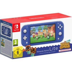 Nintendo Pack Consola Portatil Nintendo Switch Lite con Videojuego Animal Crossing - Tegra Nvidia - NFC - Multijugador - Pantalla Tactil LCD de 5.5" - Bateria 3570mAh - MicroSD - Color Azul