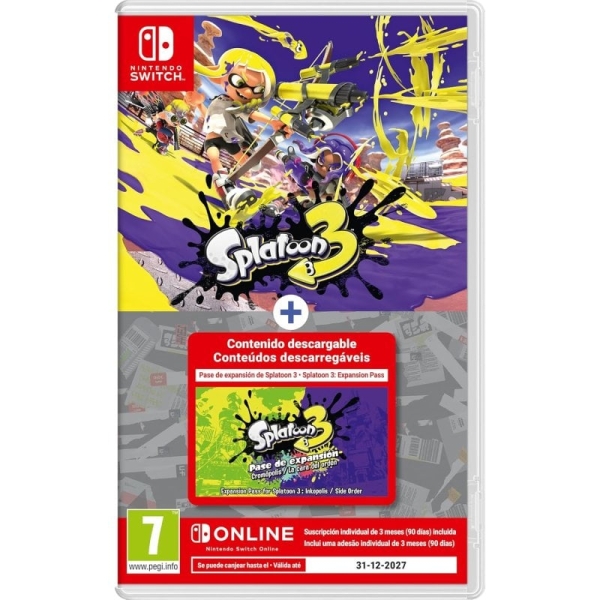 Nintendo Videojuego Splatoon 3 con Pase de Expansion para Consola Nintendo Switch - 3 Meses de Nintendo Switch Online Incluido - Genero Accion/Shooter en Tercera Persona - PEGI 7