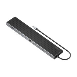Aisens USB-C Dock 13 En 1 - USB-C a 2xHDMI - 1xDisplayPort - 1xRJ45 - 3xUSB-A - 2xUSB-C - 1xUSB-C PD - 1xAudio - 1xSD - 1xMicro SD - 1xRanura Kensington - 30cm - Color Gris