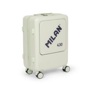 Milan Coleccion 430 Maleta de Cabina Rigida - 4 Ruedas Dobles 360º - Cierre con Combinacion de 3 Digitos - Apertura Independiente del Compartimento Principal y el Frontal - Medidas 55x40x23cm - Color Verde