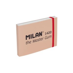 Milan 1420 The Master Gum Bloc de 30 Hojas para Acuarela - Tamaño A6 - Grano Fino de 300g/m² - Cierre con Goma Elastica - Tapa Blanda y Cubierta Trasera Dura - Apertura Plana