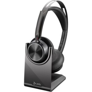 Plantronics/Poly Voyager Focus 2 MS Auriculares con Microfono Bluetooth 5.1 - Cancelacion de Ruido - Almohadillas Acolchadas - Autonomia hasta 40h - Control en Auricular - Color Negro