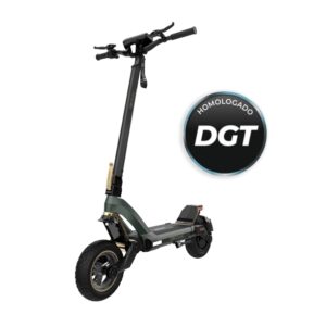 Cecotec Bongo Serie Z Power Mountain Patinete Electrico - 1300W - Autonomia 60km - Suspension Sx2 - Ruedas Off Road 10.5" - Sistema Triple de Frenos - Pantalla LED Tactil - IPX4 - Color Negro y Verde