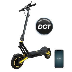 Cecotec Bongo GS50 XXL Connected Patinete Electrico - 800W - Base Ultra Ancha - Doble Suspension - Autonomia 50km - Neumaticos 10" - Frenos de Disco - Homologado por la DGT - Color Negro y Amarillo