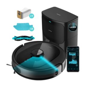 Cecotec Conga 8290 Immortal Ultra Power Home X-Treme Robot Aspirador 4 en 1 con Base de Autovaciado - 7000Pa - Navegacion Laser - Autonomia hasta 280min - Control App y Voz - Bolsa de 3L - Color Negro