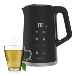 Cecotec Thermosense 800 Neo Hervidor de Agua Electrico - 2200W - Capacidad 1.7L - Temperatura Regulable - Acero Inoxidable - Funcion Mantenimiento de Calor - Base Giratoria 360º - Color Negro